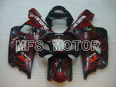 Suzuki GSXR600 GSXR750 2004-2005 Injection ABS Fairing - Flame - Black Red - MFS2237 - Fairings Kit