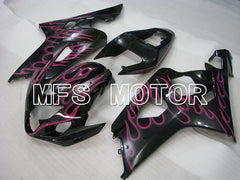 Suzuki GSXR600 GSXR750 2004-2005 Injection ABS Fairing - Flame - Black Red - MFS2239 - Fairings Kit
