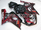 Suzuki GSXR600 GSXR750 2004-2005 Injection ABS Fairing - Flame - Black Red - MFS2319 - Fairings Kit