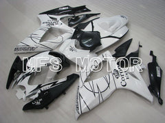 Suzuki GSXR600 GSXR750 2006-2007 Injection ABS Fairing - Corona - Black White - MFS2326 - Fairings Kit