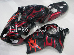 Suzuki GSXR1300 Hayabusa 1999-2007 Injection ABS Fairing - Flame - Black Red - MFS2807 - Fairings Kit