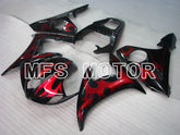 Yamaha YZF-R6 2003-2004 Injection ABS Fairing - Flame - Red wine color Black - MFS3607 - Fairings Kit