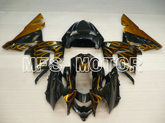 Kawasaki NINJA ZX10R 2004-2005 Injection ABS Fairing - Flame - Black Gold - MFS3957 - Fairings Kit