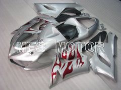 Kawasaki NINJA ZX6R 2005-2006 Injection ABS Fairing - Flame - Silver Red - MFS5695 - Fairings Kit
