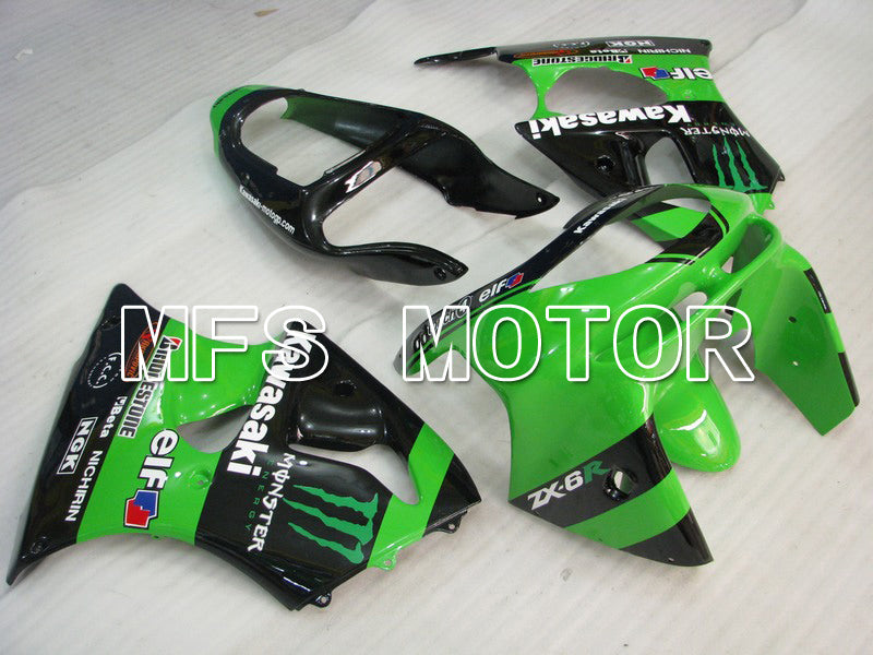 Kawasaki NINJA ZX6R 1998-1999 ABS Fairing - Monster - Black Green - MFS5878 - Fairings Kit
