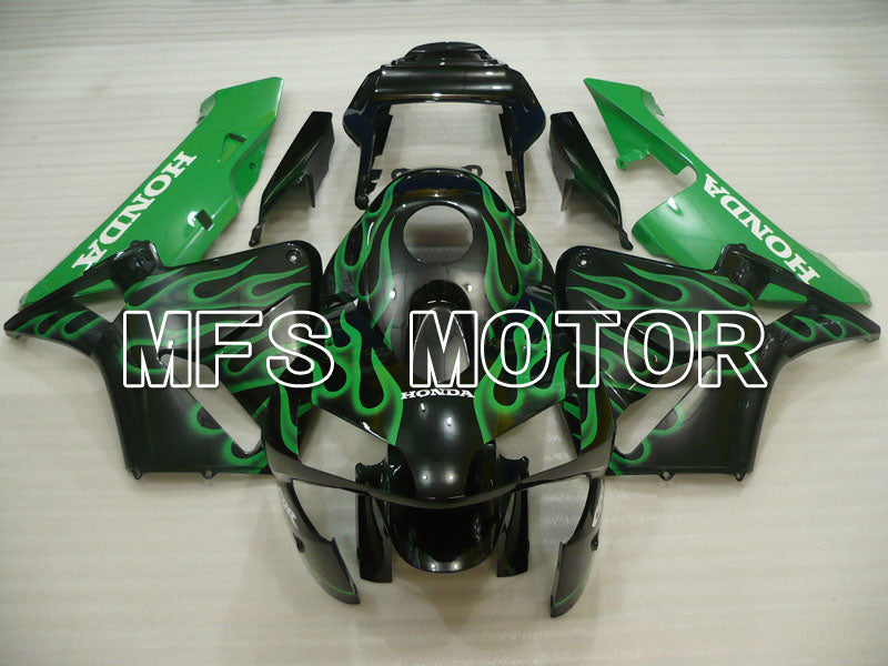 Honda CBR600RR 2003-2004 ABS Injection Fairing - Flame - Black Green - MFS2105 - Fairings Kit