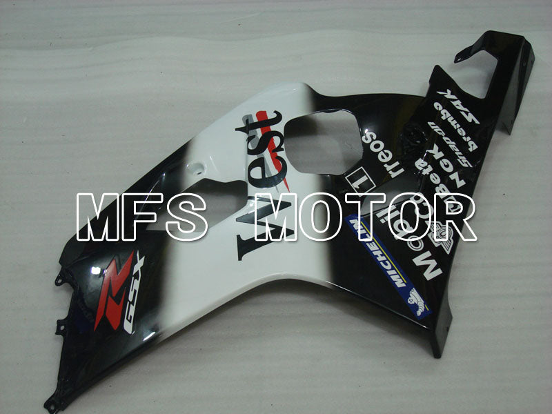 Suzuki GSXR600 GSXR750 2004-2005 Injection ABS Fairing - West - Black White - MFS2284 - Fairings Kit