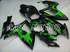Suzuki GSXR600 GSXR750 2006-2007 Injection ABS Fairing - Factory Style - Black Green - MFS2337 - Fairings Kit