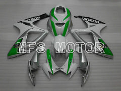 Suzuki GSXR600 GSXR750 2006-2007 Injection ABS Fairing - Factory Style - White Green Silver - MFS2352 - Fairings Kit