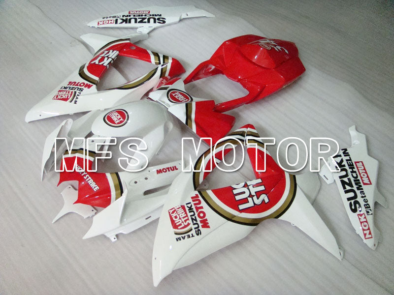 Suzuki GSXR600 GSXR750 2008-2010 Injection ABS Fairing - Lucky Strike - Red White - MFS2424 - Fairings Kit