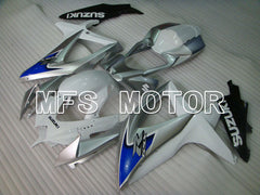 Suzuki GSXR600 GSXR750 2008-2010 Injection ABS Fairing - Factory Style - White Silver - MFS2428 - Fairings Kit