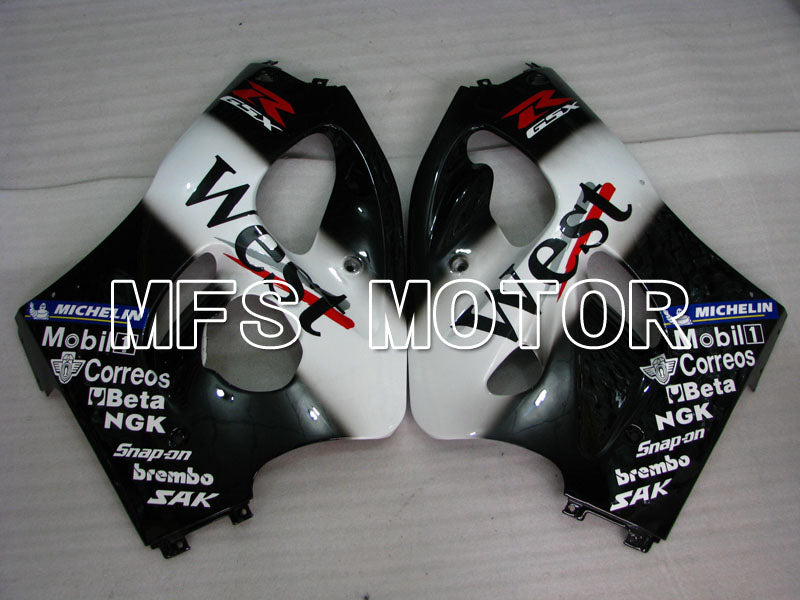 Suzuki GSXR600 1997-2000 ABS Fairing - West - Black White - MFS2535 - Fairings Kit