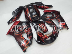 Suzuki GSXR750 1996-1999 ABS Fairing - Flame - Black Orange - MFS6877 - Fairings Kit