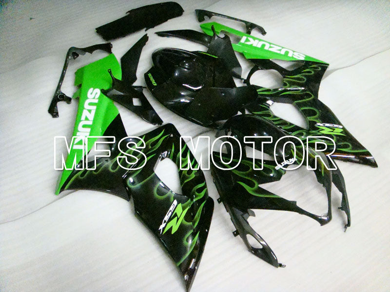 Suzuki GSXR1000 2005-2006 Injection ABS Fairing - Flame - Black Green - MFS2624 - Fairings Kit
