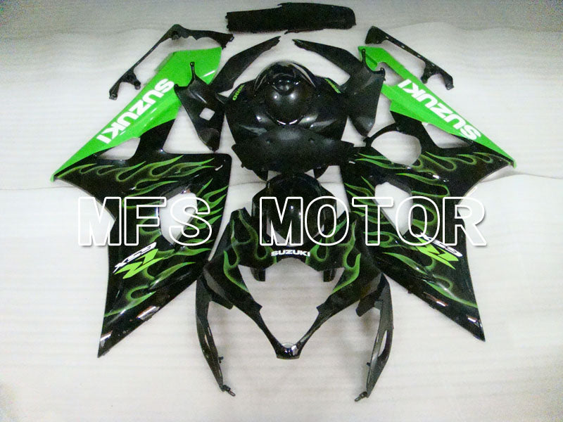 Suzuki GSXR1000 2005-2006 Injection ABS Fairing - Flame - Black Green - MFS2624 - Fairings Kit