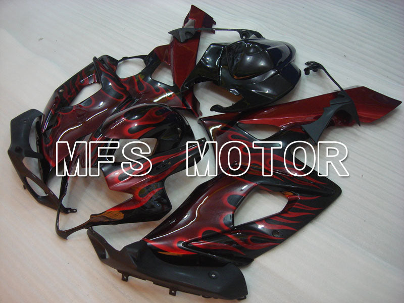 Suzuki GSXR1000 2005-2006 Injection ABS Fairing - Flame - Black Red - MFS2625 - Fairings Kit