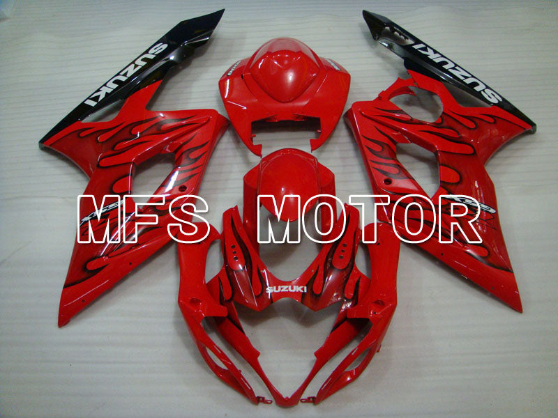 Suzuki GSXR1000 2005-2006 Injection ABS Fairing - Flame - Black Red - MFS2626 - Fairings Kit
