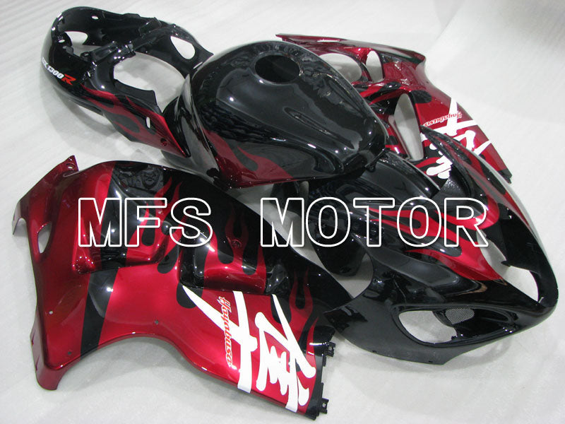Suzuki GSXR1300 Hayabusa 1999-2007 Injection ABS Fairing - Flame - Black Red - MFS2806 - Fairings Kit
