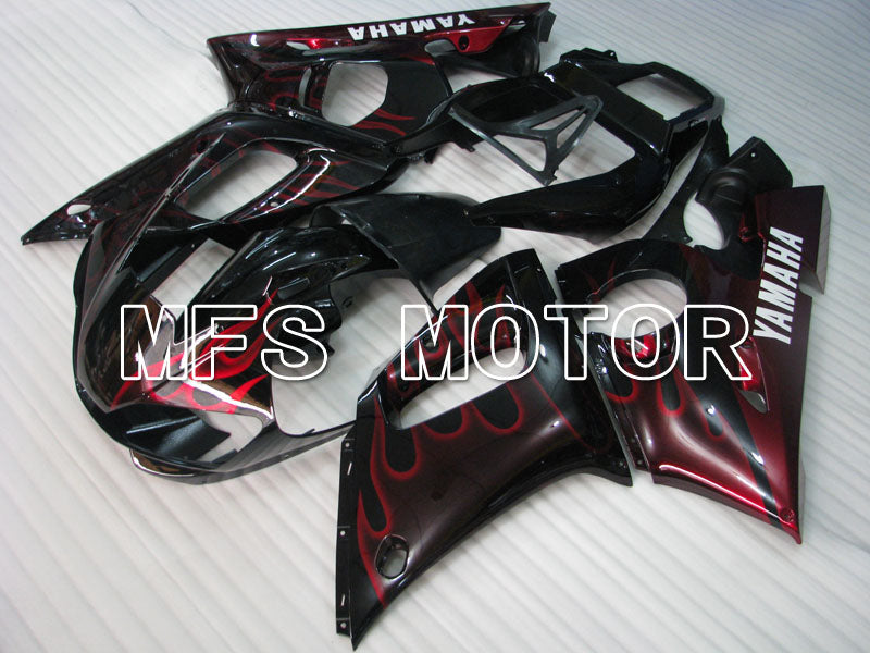 Yamaha YZF-R6 1998-2002 Injection ABS Fairing - Flame - Black Red - MFS3543 - Fairings Kit