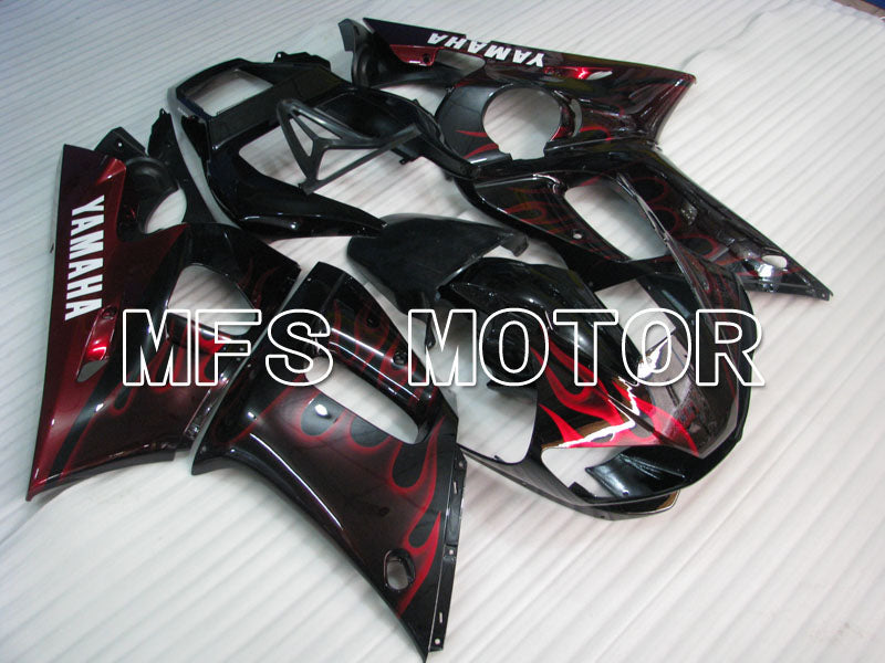 Yamaha YZF-R6 1998-2002 Injection ABS Fairing - Flame - Black Red - MFS3543 - Fairings Kit
