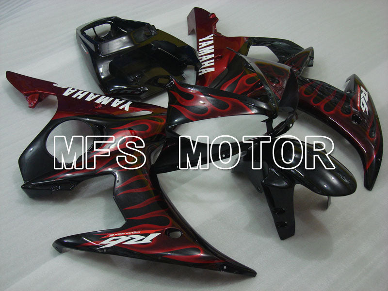 Yamaha YZF-R6 2005 Injection ABS Fairing - Flame - Black Red - MFS3591 - Fairings Kit