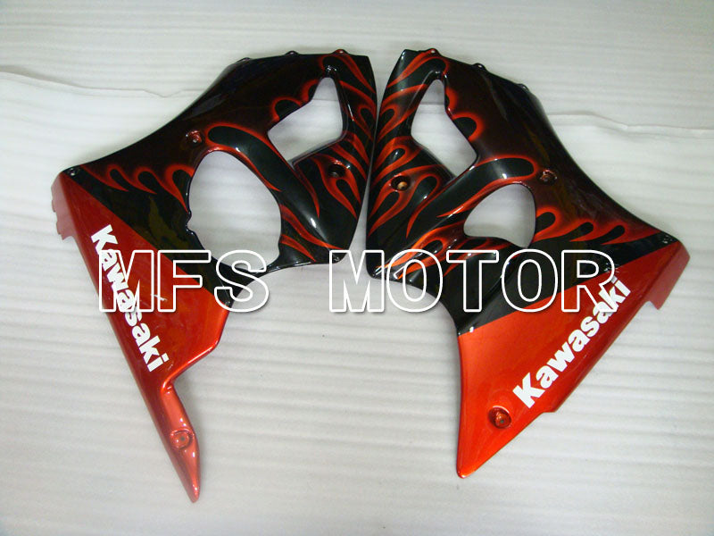 Kawasaki NINJA ZX6R 2000-2002 Injection ABS Fairing - Flame - Black Orange - MFS3639 - Fairings Kit