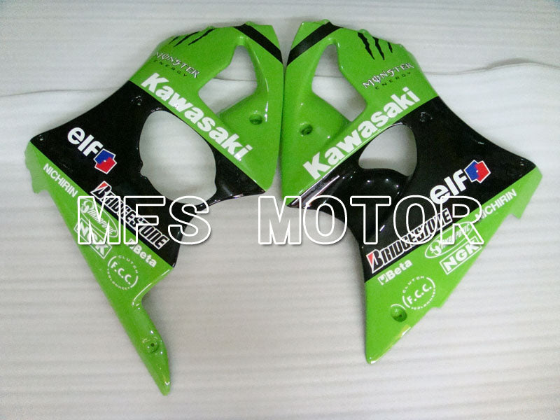 Kawasaki NINJA ZX6R 2000-2002 Injection ABS Fairing - Factory Style - Black Green - MFS3647 - Fairings Kit