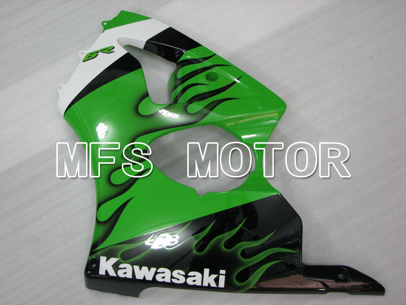 Kawasaki NINJA ZX6R 2000-2002 Injection ABS Fairing - Flame - Black Green - MFS3660 - Fairings Kit