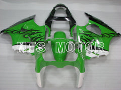 Kawasaki NINJA ZX6R 2000-2002 Injection ABS Fairing - Flame - Black Green - MFS3660 - Fairings Kit