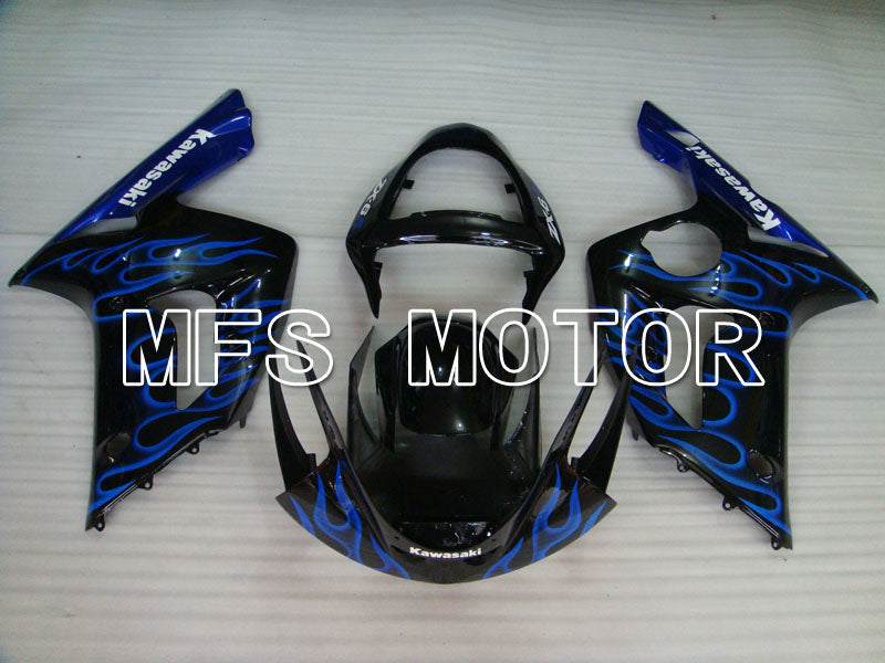 Kawasaki NINJA ZX6R 2003-2004 Injection ABS Fairing - Flame - Black Blue - MFS3710 - Fairings Kit