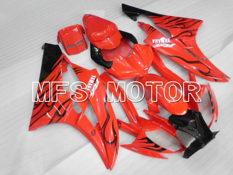 Yamaha YZF-R6 2006-2007 Injection ABS Fairing - Flame - Red Black - MFS3726 - Fairings Kit