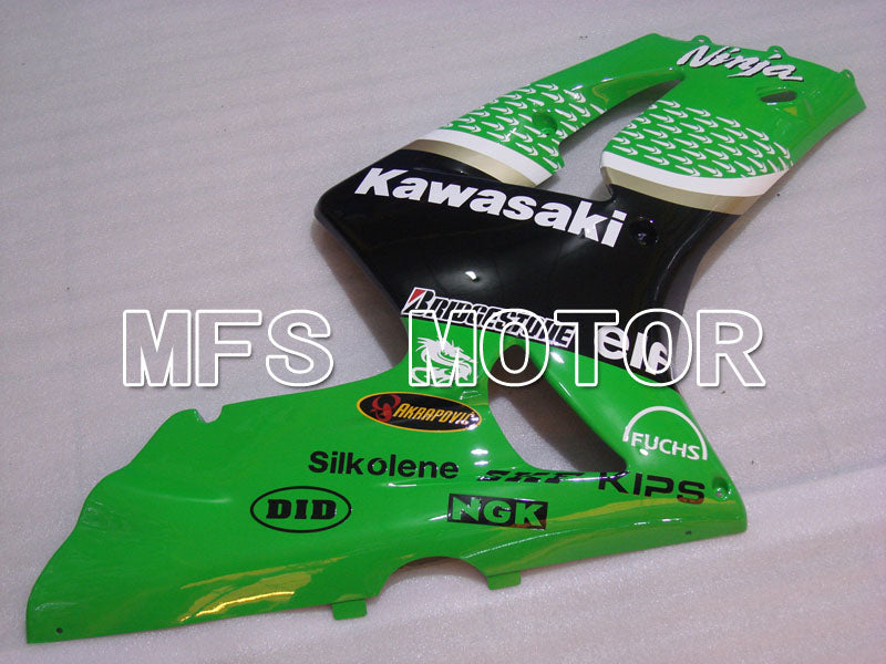 Kawasaki NINJA ZX6R 2003-2004 Injection ABS Fairing - Factory Style - Black Green - MFS3739 - Fairings Kit