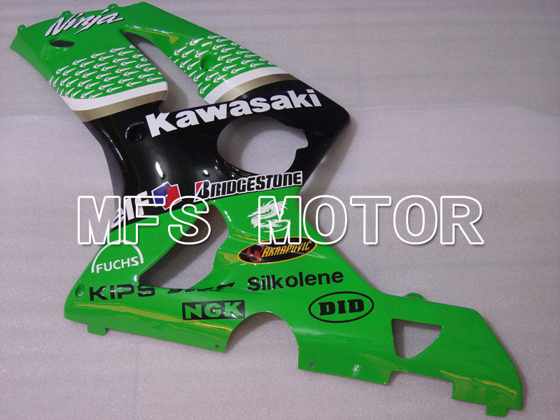 Kawasaki NINJA ZX6R 2003-2004 Injection ABS Fairing - Factory Style - Black Green - MFS3739 - Fairings Kit