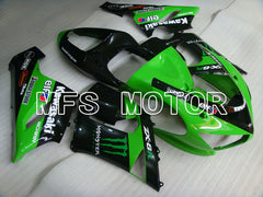 Kawasaki NINJA ZX6R 2005-2006 Injection ABS Fairing - Monster - Black Green - MFS3777 - Fairings Kit