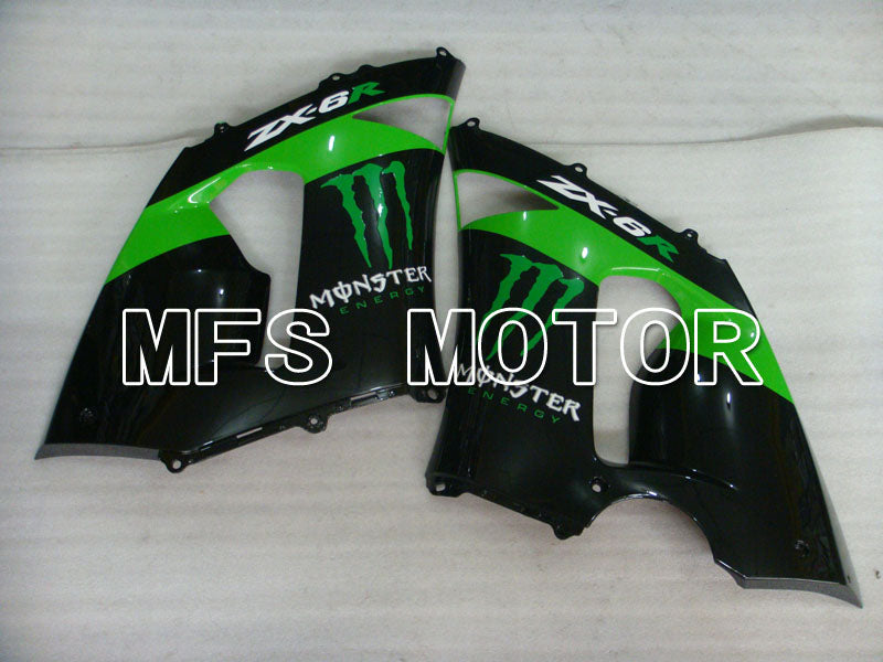 Kawasaki NINJA ZX6R 2005-2006 Injection ABS Fairing - Monster - Black Green - MFS3777 - Fairings Kit