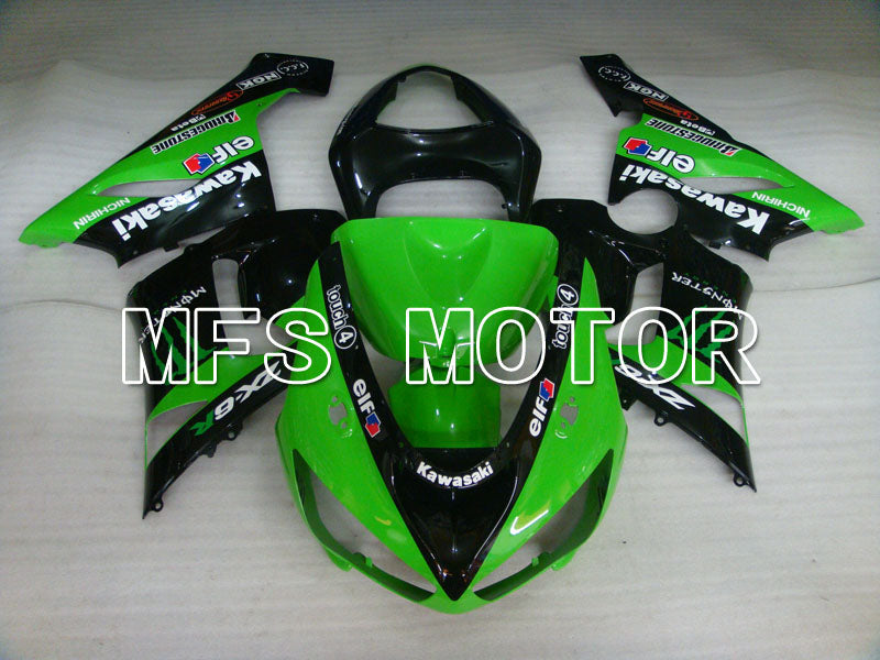Kawasaki NINJA ZX6R 2005-2006 Injection ABS Fairing - Monster - Black Green - MFS3777 - Fairings Kit