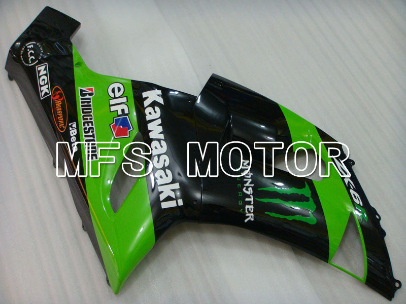 Kawasaki NINJA ZX6R 2005-2006 Injection ABS Fairing - Monster - Black Green - MFS3780 - Fairings Kit