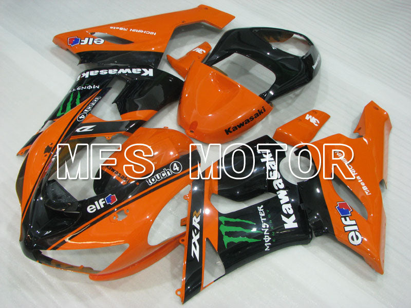 Kawasaki NINJA ZX6R 2005-2006 Injection ABS Fairing - Monster - Black Orange - MFS3792 - Fairings Kit