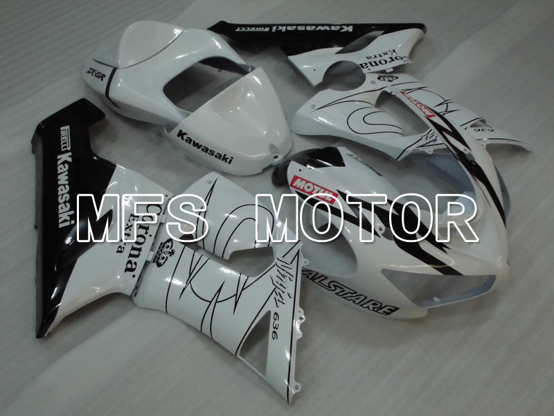 Kawasaki NINJA ZX6R 2005-2006 Injection ABS Fairing - Corona - Black White - MFS3802 - Fairings Kit