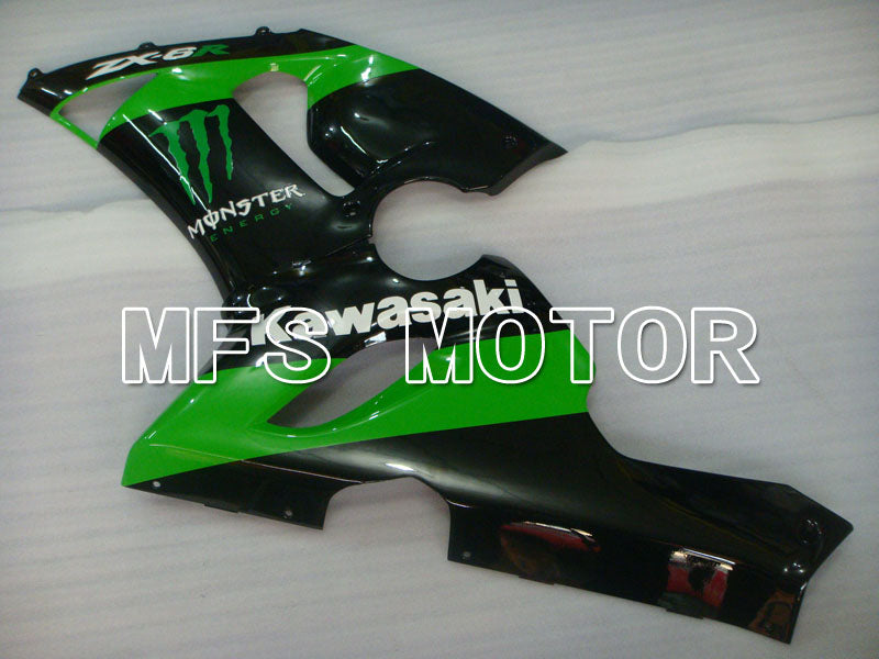 Kawasaki NINJA ZX6R 2005-2006 Injection ABS Fairing - Monster - Black Green - MFS3804 - Fairings Kit