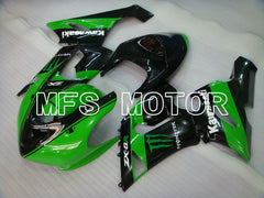 Kawasaki NINJA ZX6R 2005-2006 Injection ABS Fairing - Monster - Black Green - MFS3804 - Fairings Kit