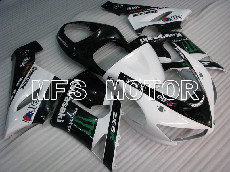 Kawasaki NINJA ZX6R 2005-2006 Injection ABS Fairing - Monster - Black White - MFS3811 - Fairings Kit
