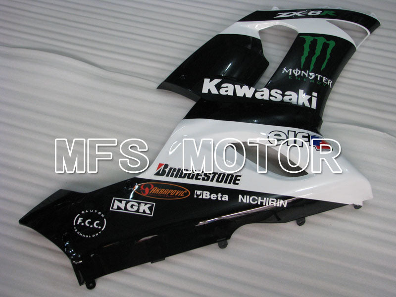 Kawasaki NINJA ZX6R 2005-2006 Injection ABS Fairing - Monster - Black White - MFS3811 - Fairings Kit