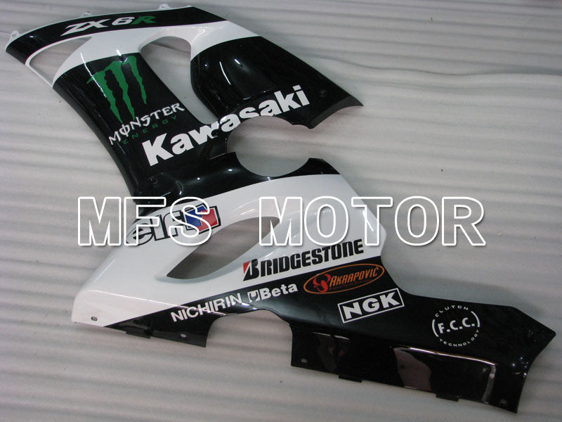 Kawasaki NINJA ZX6R 2005-2006 Injection ABS Fairing - Monster - Black White - MFS3811 - Fairings Kit