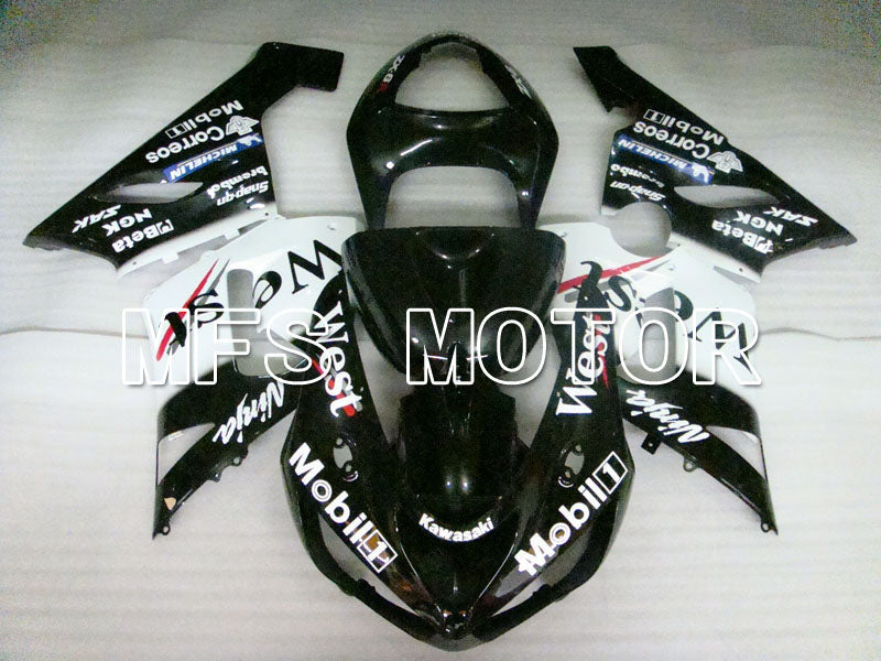 Kawasaki NINJA ZX6R 2005-2006 Injection ABS Fairing - West - Black White - MFS3814 - Fairings Kit
