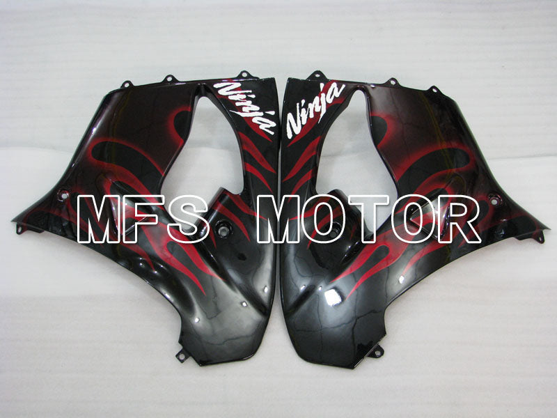 Kawasaki NINJA ZX9R 2000-2001 ABS Fairing - Flame - Black Red - MFS3834 - Fairings Kit
