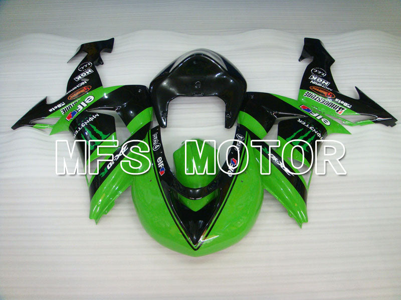 Kawasaki NINJA ZX10R 2006-2007 Injection ABS Fairing - Monster - Black Green - MFS4008 - Fairings Kit