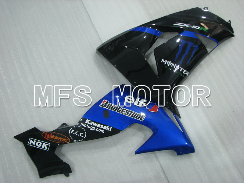 Kawasaki NINJA ZX10R 2006-2007 Injection ABS Fairing - Monster - Black Blue - MFS4031 - Fairings Kit