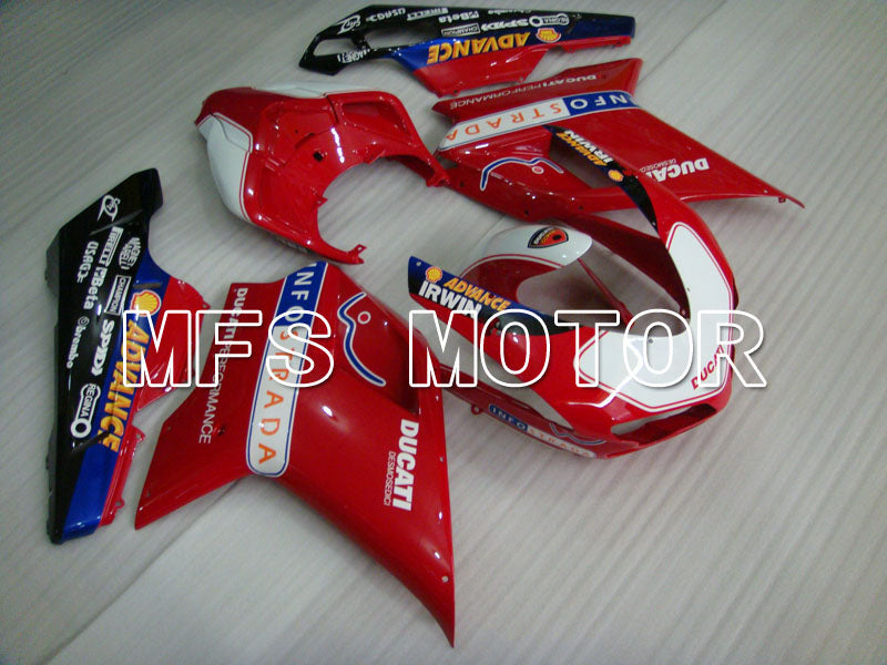 Ducati 848 / 1098 / 1198 2007-2011 Injection ABS Fairing - INFO STRADA - Red White - MFS4123 - Fairings Kit