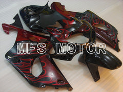 Suzuki GSXR1000 2000-2002 Injection ABS Fairing - Flame - Black Red - MFS4246 - Fairings Kit